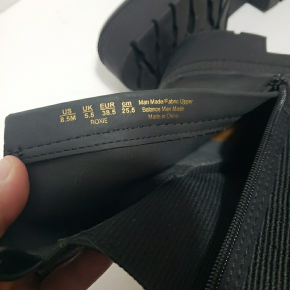 Zodiac Black Chunky Platform Moto Ankle Boots size 8.5 - Picture 9 of 10